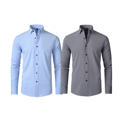 Compre 1 Leve 2 | Camisa Social Ultra Tech Anti amassados + Relogio de Brinde