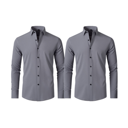 Compre 1 Leve 2 | Camisa Social Ultra Tech Anti amassados + Relogio de Brinde