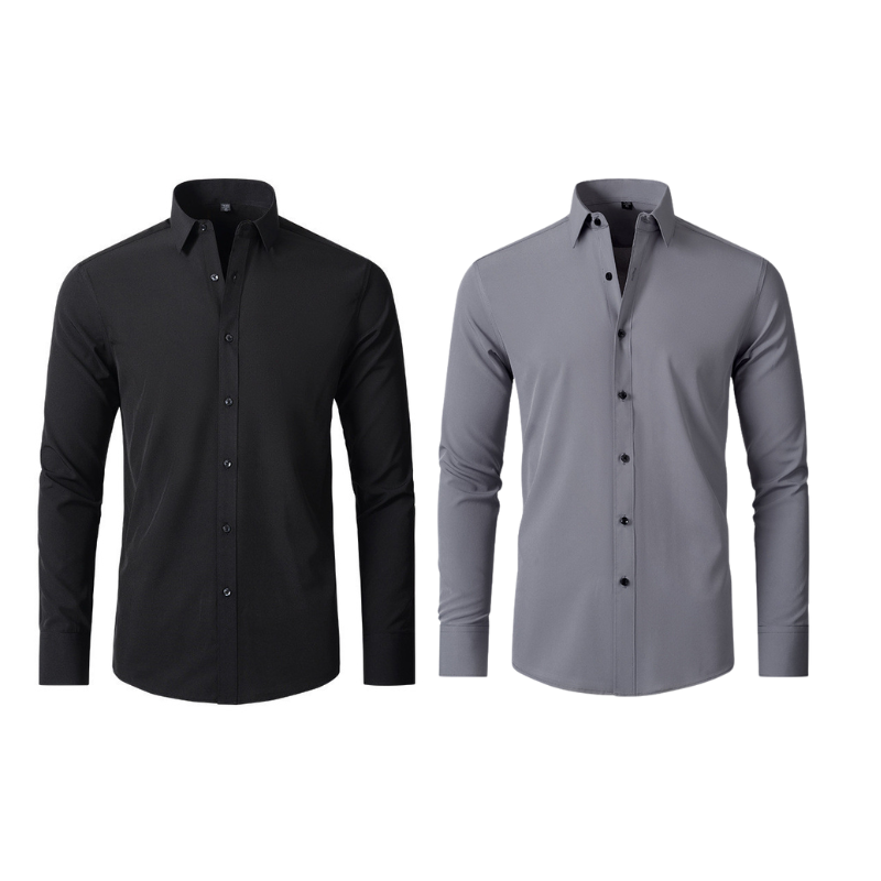 Compre 1 Leve 2 | Camisa Social Ultra Tech Anti amassados + Relogio de Brinde