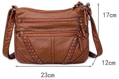 Bolsa Feminina Transversal de Couro - Compre 1 Leve 2