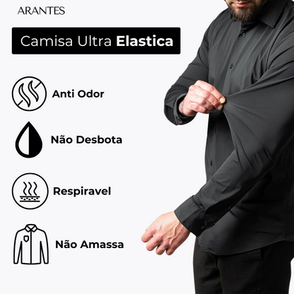 Compre 1 Leve 2 | Camisa Social Ultra Tech Anti amassados + Relogio de Brinde