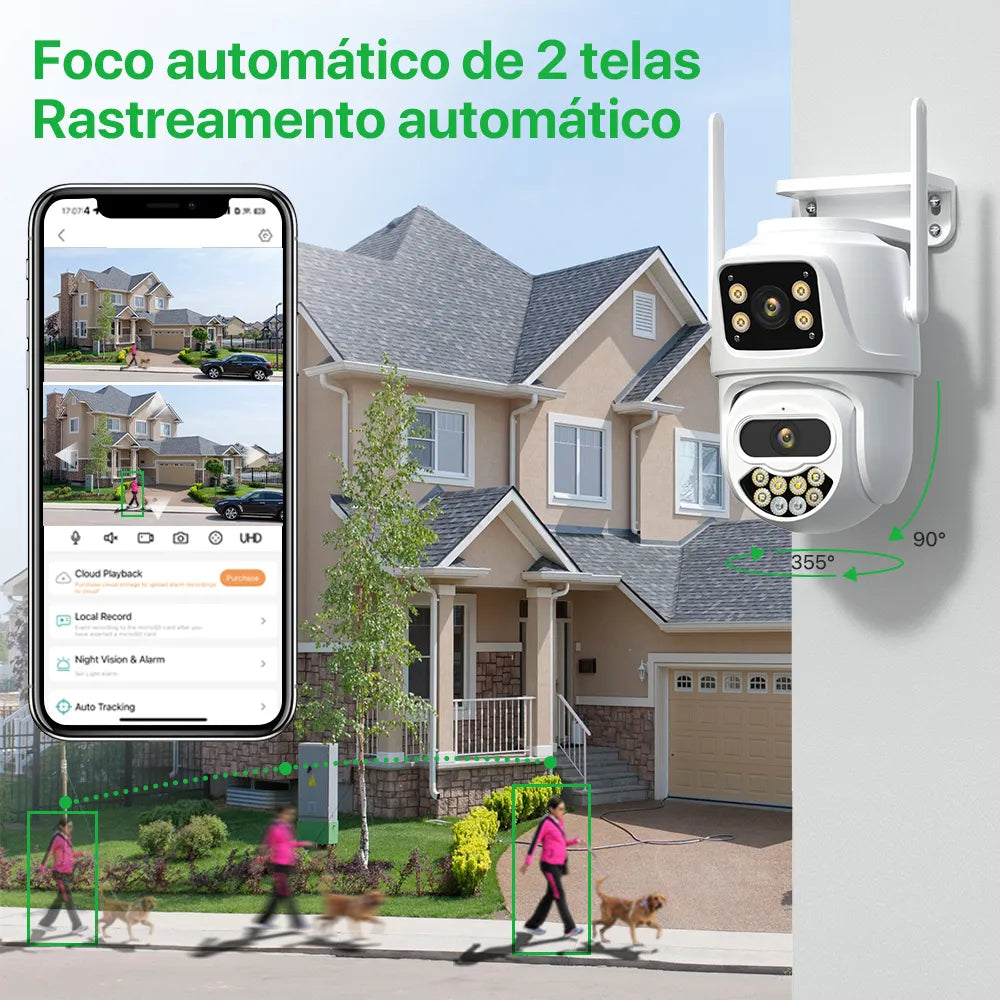 Câmera de Segurança Dual Vision 360 - Ultra HD 4K