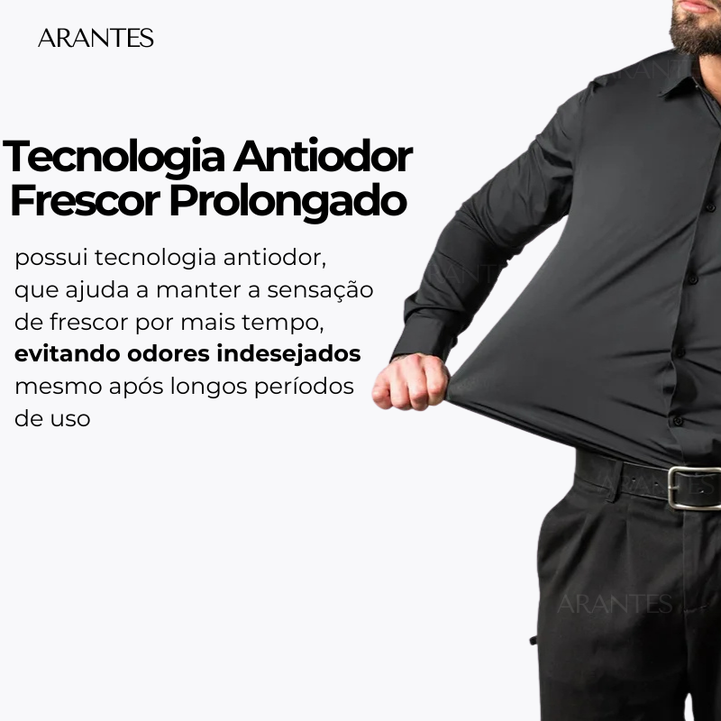 Compre 1 Leve 2 | Camisa Social Ultra Tech Anti amassados + Relogio de Brinde