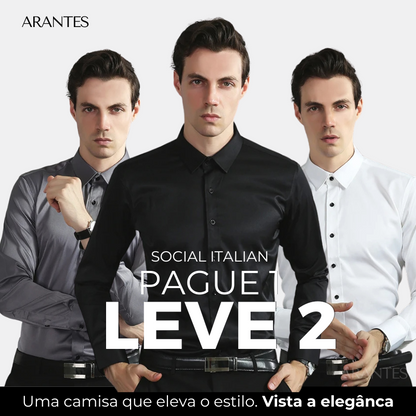 Compre 1 Leve 2 | Camisa Social Ultra Tech Anti amassados + Relogio de Brinde