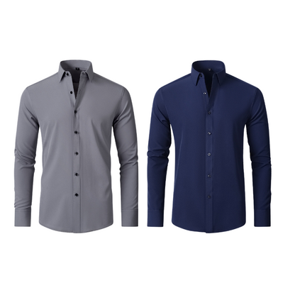 Compre 1 Leve 2 | Camisa Social Ultra Tech Anti amassados + Relogio de Brinde