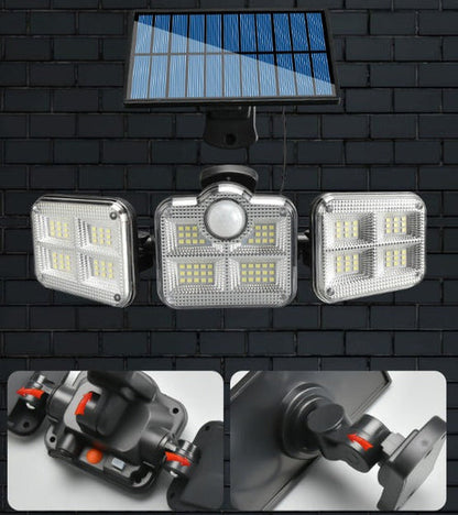 Refletor Solar com LED 3 Cabeças - Spotlight