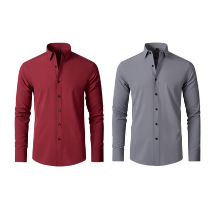 Compre 1 Leve 2 | Camisa Social Ultra Tech Anti amassados + Relogio de Brinde