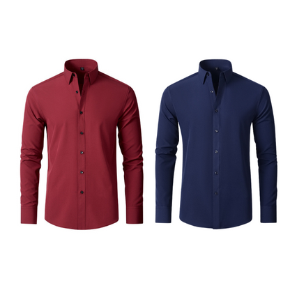 Compre 1 Leve 2 | Camisa Social Ultra Tech Anti amassados + Relogio de Brinde