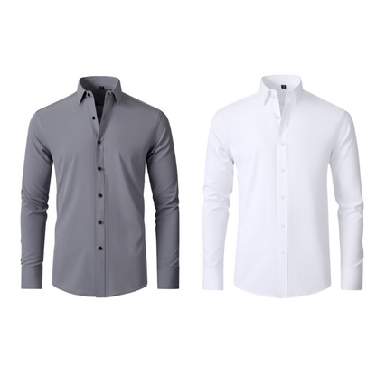 Compre 1 Leve 2 | Camisa Social Ultra Tech Anti amassados + Relogio de Brinde